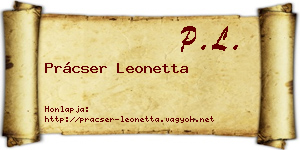 Prácser Leonetta névjegykártya